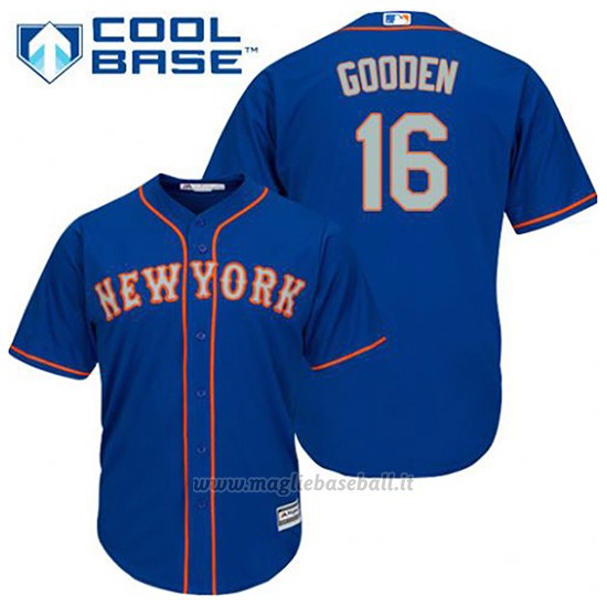 Maglia Baseball Uomo New York Mets Dwight Gooden 16 Blu Alterner Cool Base